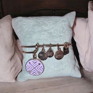 Alex + Ani Rose Gold Purple Arrows Of Friendship Expandable Charm Bracelet